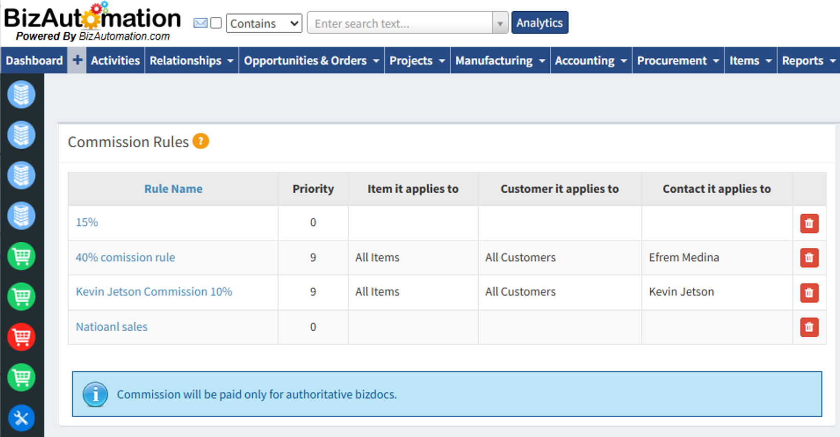 BizAutomation Incentive Compensation Management Software and Sales Commission Tracking System