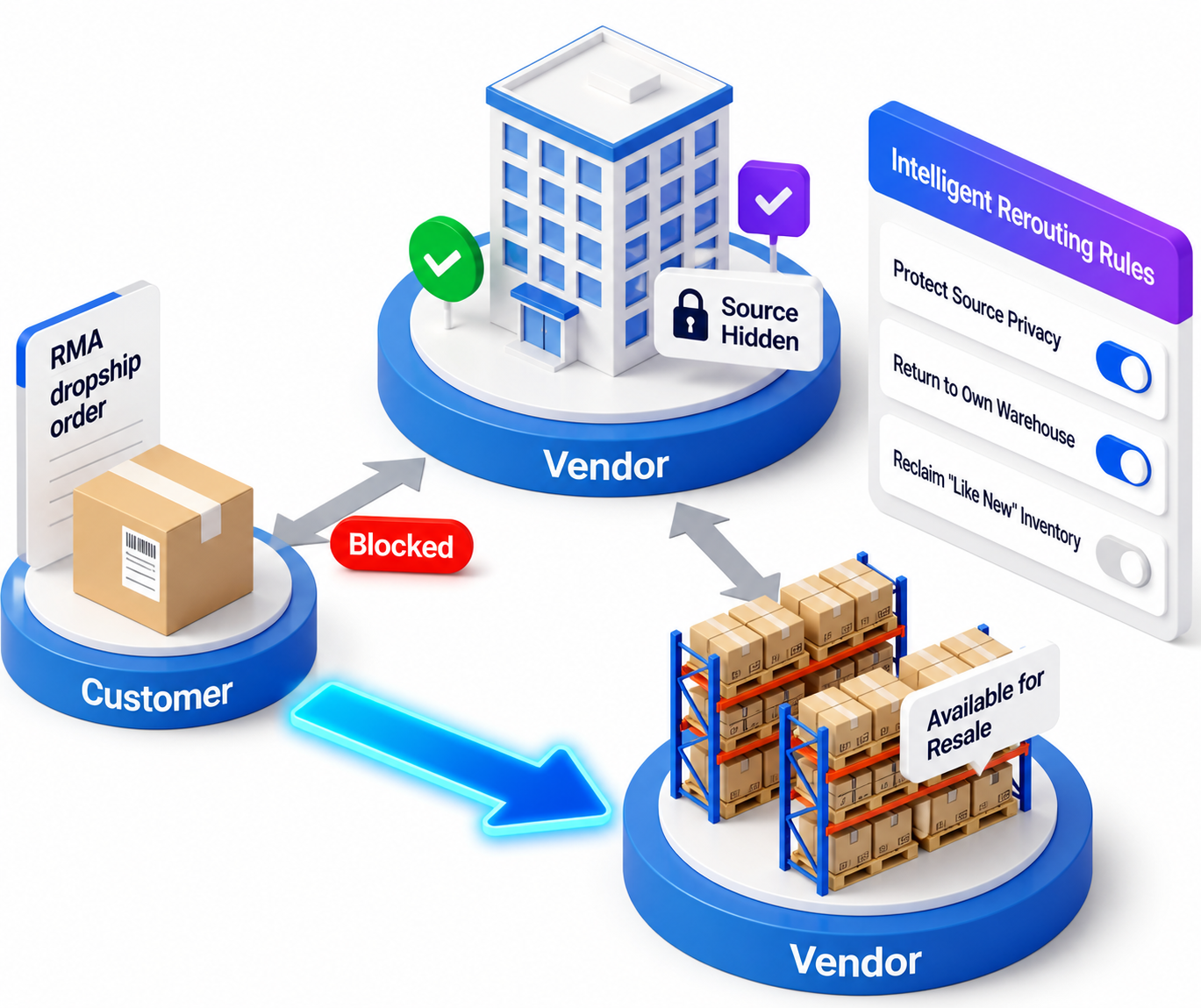 Dropship Returns Routing Management Panel